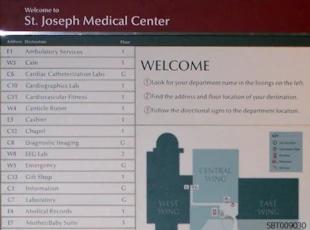 Medical Center Interior Directory Sign