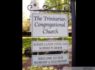 Outdoor Hanging Metal Church Sign