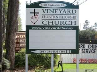 Church Sign with Track Lettering