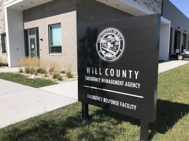 Post and Panel Sign for Emergency Management Agency