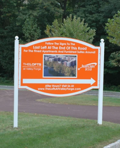 Apartment Identification Wayfinding Post and Panel Sign