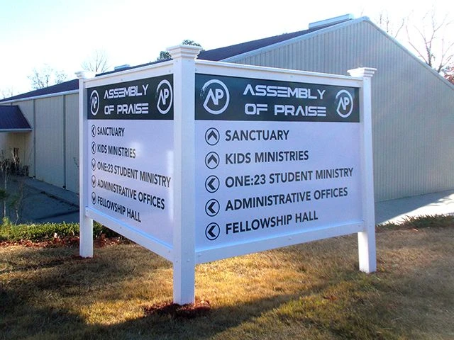 Assembly of Praise Post and Panel Sign