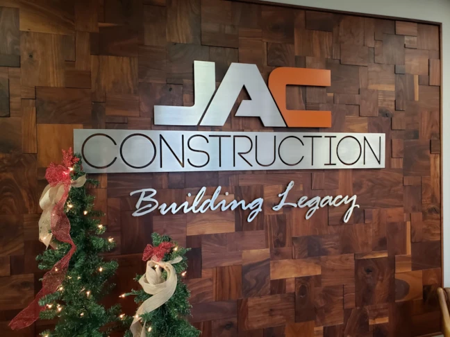 Construction Reception Area Dimensional Lobby Sign