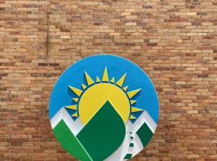 Beautiful Dimensional Graphic for Building with Sun Art