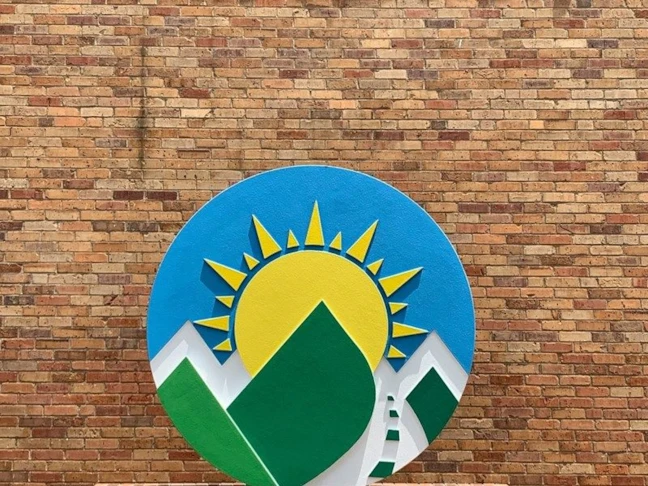 Beautiful Dimensional Graphic for Building with Sun Art