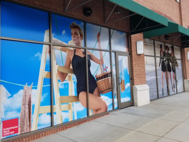Perforated Window Film Graphic for European Wax Center