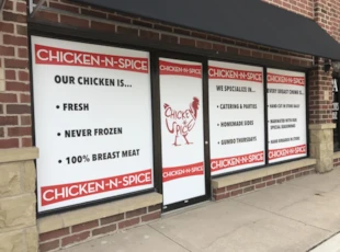 Perforated Window Graphics for Chicken Restaurant