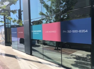Property Management Window Graphics for Van Buren Apartments Side View