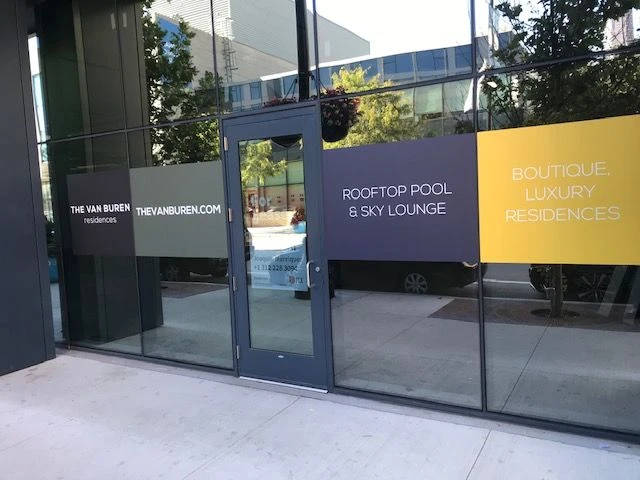 Property Management Window Graphics for Van Buren Apartments
