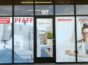 Window Graphics for Sewing Company