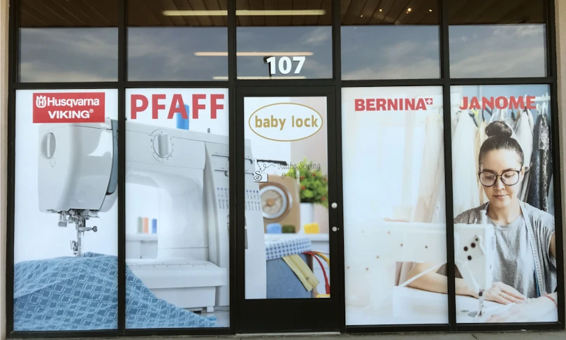 Window Graphics for Sewing Company