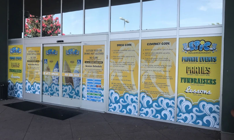 Window Graphics for Roller Skating School