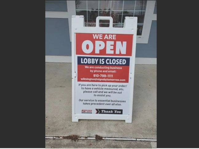 We Are Open A-Frame for Business