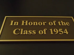 Plaque for Class of 1954