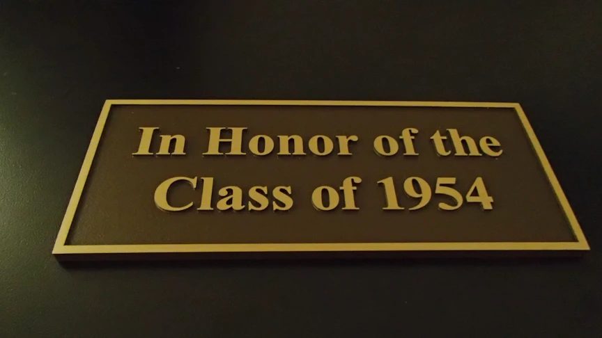 Plaque for Class of 1954