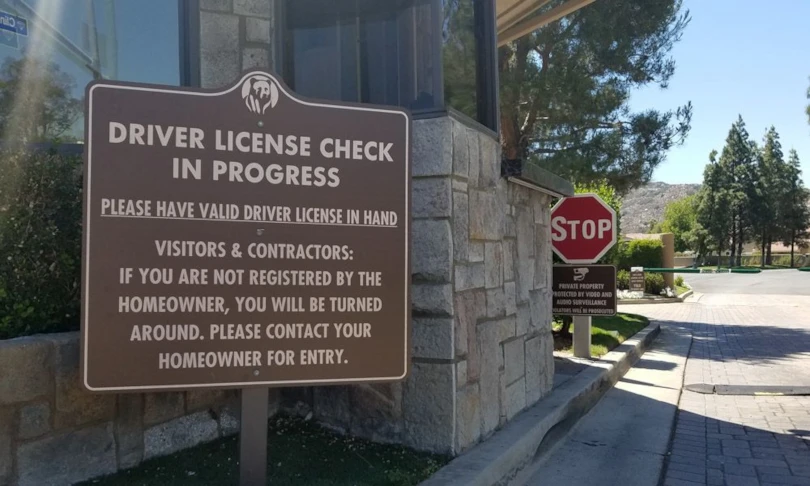 Metal Driver License Check Sign