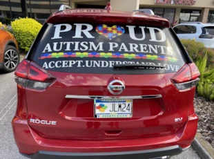Vehicle Lettering for Proud Autism Parents
