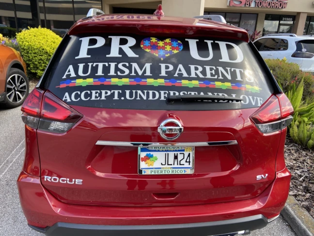 Vehicle Lettering for Proud Autism Parents
