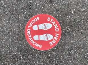 Social Distancing Stand Here Floor Graphic