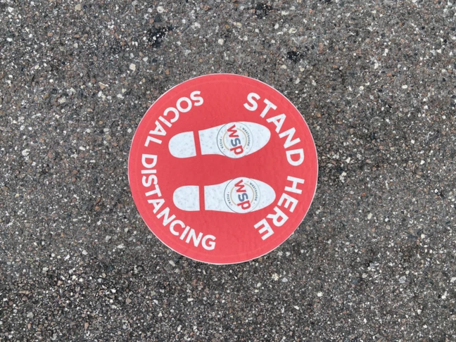 Social Distancing Stand Here Floor Graphic