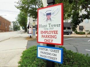 Sandblasted Parking Lot Sign