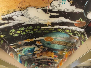 Creative Ceiling Graphics for School Library