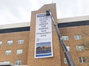 Appreciation Banner for Healthcare Workers at Hospital
