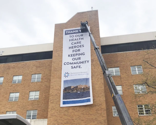 Appreciation Banner for Healthcare Workers at Hospital