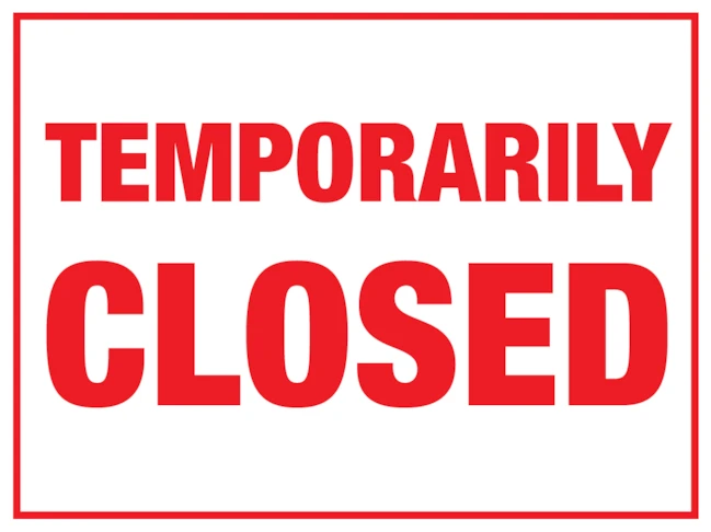 COVID-19 Temporarily Closed Sign