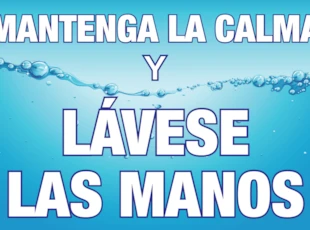 Keep Calm and Wash Your Hands Sign in Spanish