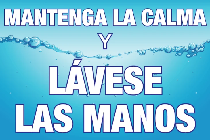 Keep Calm and Wash Your Hands Sign in Spanish