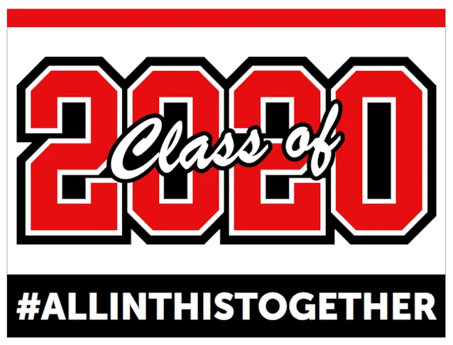 Graduation Sign Class of 2020 Red
