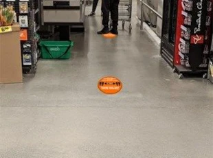 Social Distancing Floor Graphics in Retail Environment