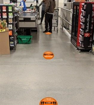 Social Distancing Floor Graphics in Retail Environment