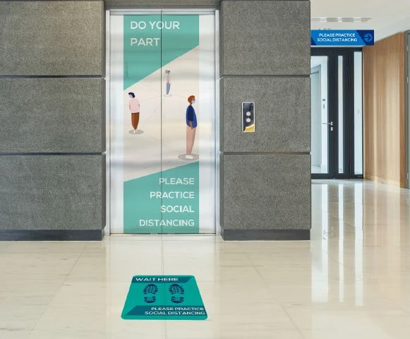 Social Distancing Floor and Elevator Graphics