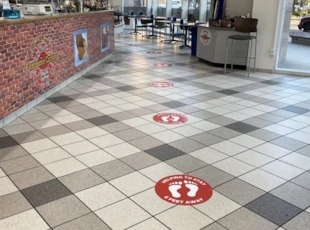 Social Distancing Floor Graphics for Cafeteria