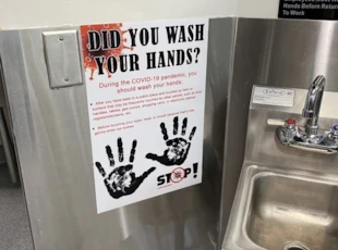 Did you wash your hands sign