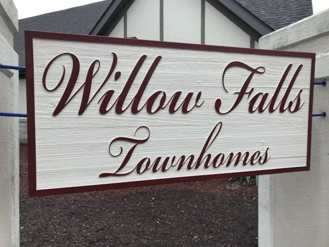 Wooden Sandblasted Sign for Townhomes