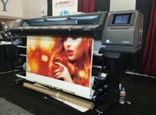 Wide Format Printer Printing Stylized Shot of Woman