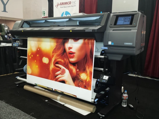 Wide Format Printer Printing Stylized Shot of Woman