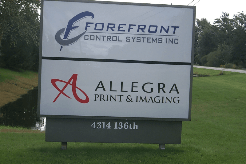 Cut vinyl on an illuminated Sign Cabinet