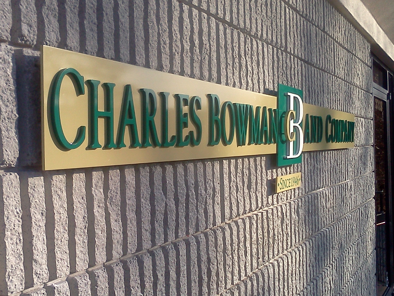 Aluminum letters on an aluminum face.