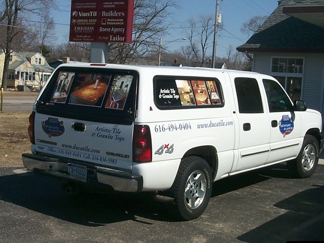 Digital printed vinyl with lamination.