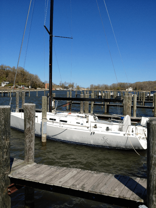 Cut vinyl on a boat.