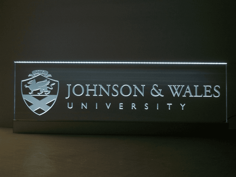 etched glass, back lit