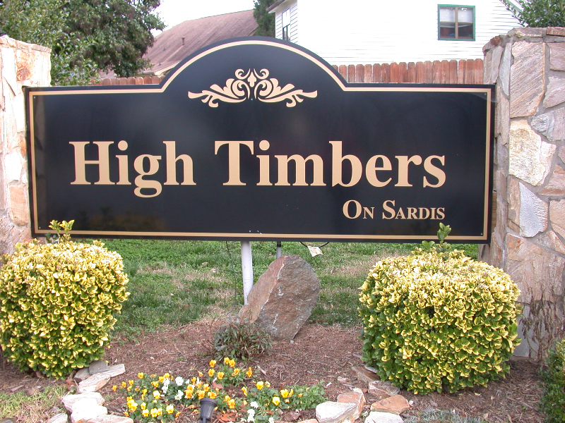 routed aluminum w/ stone columns