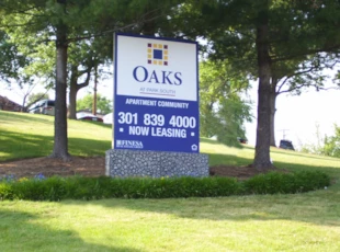 Monument Sign with faux stone base for Finesa in Rockville, MD