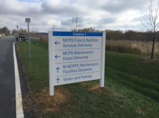 Aluminum Post and Panel signs for MCPS in Montgomery County, MD 