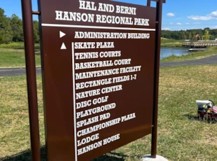 Post and panel park sign