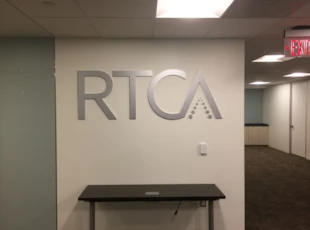 Flat Cut Aluminum Logo for RTCA in Washington, DC